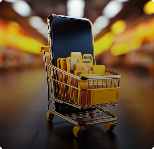 Shopping cart with phone